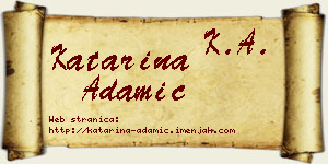 Katarina Adamić vizit kartica